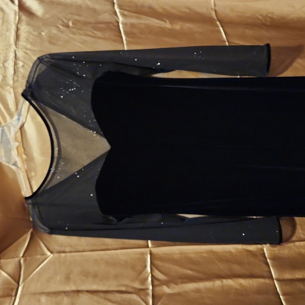 Black size 16 sequin velvety dress
